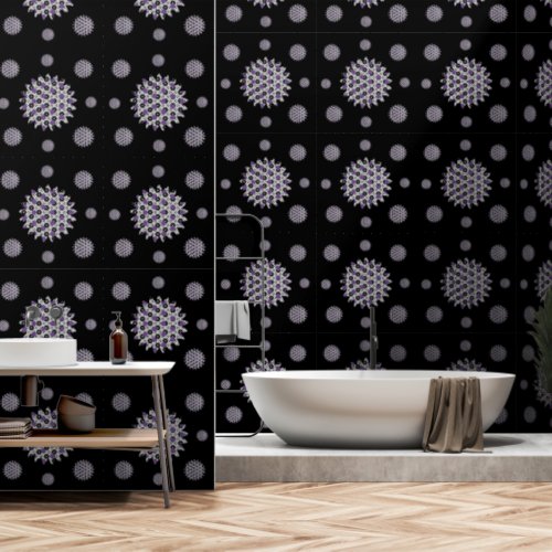 Modern Black Purple Abstract Pattern Elegant Black Wallpaper