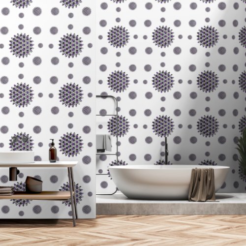 Modern Black Purple Abstract Pattern Elegant White Wallpaper