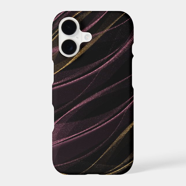 Modern Black Purple Gold Marble Alcohol Ink  Case-Mate iPhone Case (Back)