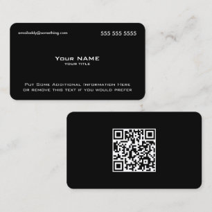Modern Black QR Code Business Card
