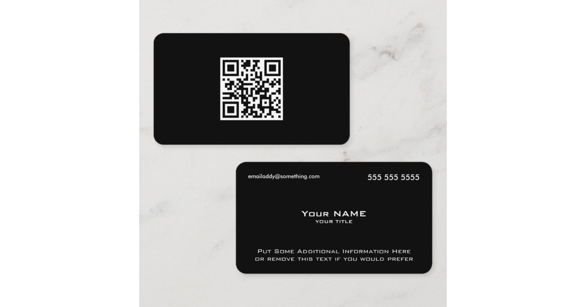 Modern Black QR Code Business Card | Zazzle