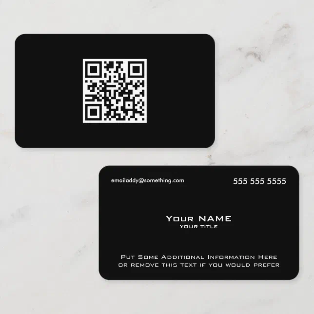 Modern Black QR Code Business Card | Zazzle