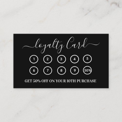 Modern Black QR Code Business Logo Loyalty Card