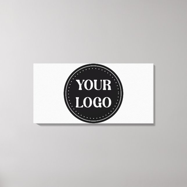 Modern Black QR Code Logo | Sleek & Professional Canvas Print (Front)
