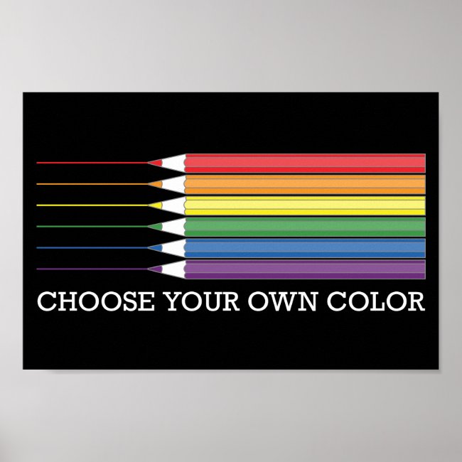Modern Black Rainbow Color LGBTQ Pencils