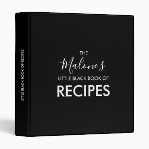 Modern Black Recipe Binder