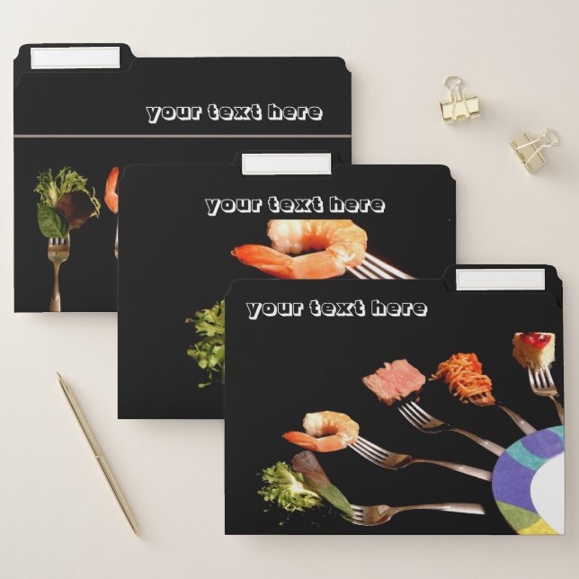 Modern Black Recipe File Folders (Set)