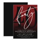 Modern Black Red 40th Anniversary Party