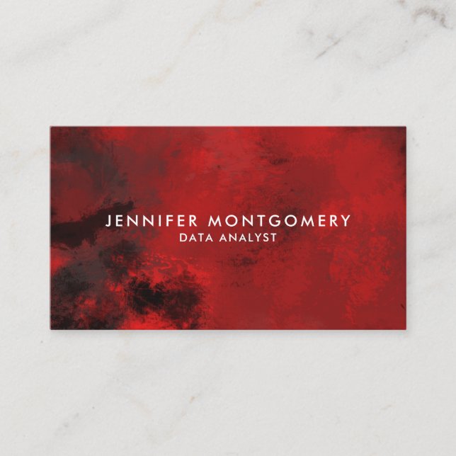 Modern Black & Red Abstract - Creative & Artistic Business Card (Front)