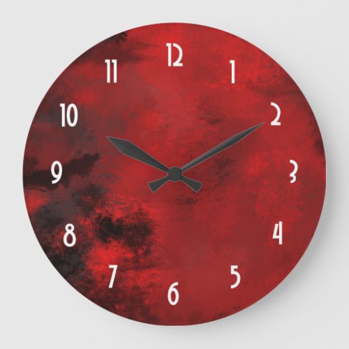 Modern Black  Red Abstract _ Creative  Artistic Large Clock