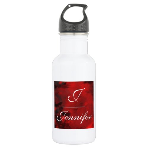 Modern Black  Red Abstract _ Creative  Artistic Stainless Steel Water Bottle