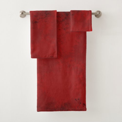 Modern Black  Red Abstract _ Dark Mysterious Bath Towel Set