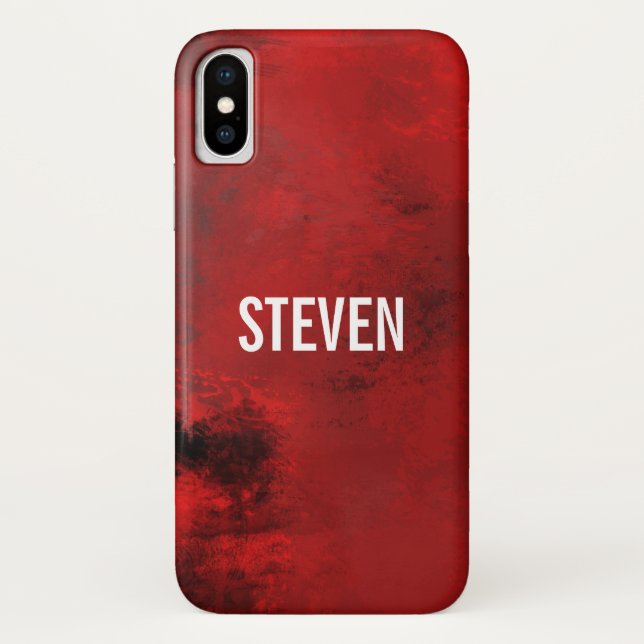 Modern Black & Red Abstract - Dark Mysterious Case-Mate iPhone Case (Back)