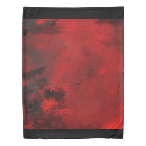 Modern Black  Red Abstract _ Dark Mysterious Duvet Cover