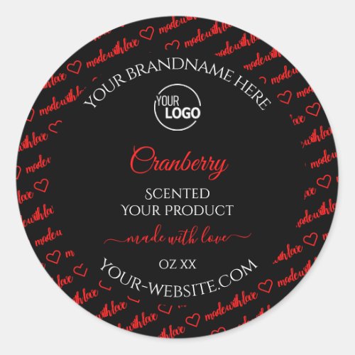 Modern Black Red Word Cloud Product Labels Logo