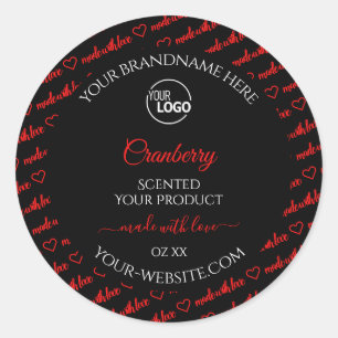 Modern Black Red Word Cloud Product Labels Logo