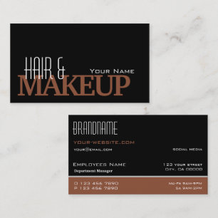 Modern Black Reddish Brown Simple and Professional Business Card