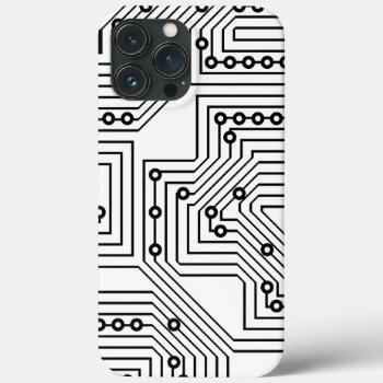 Modern Black Retro Computer Circuit Board Pattern Iphone 13 Pro Max Case by CaseConceptCreations at Zazzle