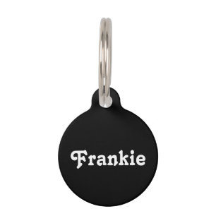 Modern Black Retro Font Pet ID Tag