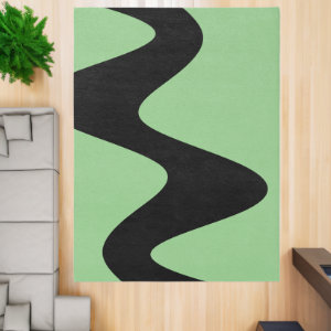 Modern Black River Sage green Rug