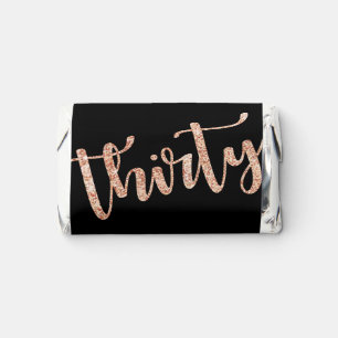Modern Black Rose Gold 30th Birthday Personalized Hershey's Miniatures