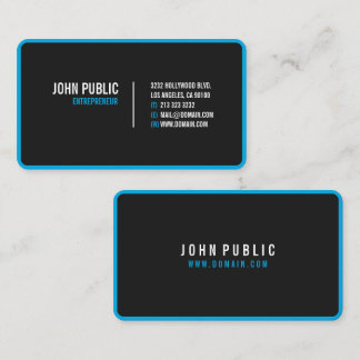 Modern Black Rounded Corners Business Card