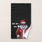 Modern Black Santa African American Christmas Bath Towel Set | Zazzle
