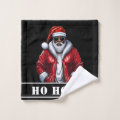 Modern Black Santa African American Christmas Bath Towel Set | Zazzle