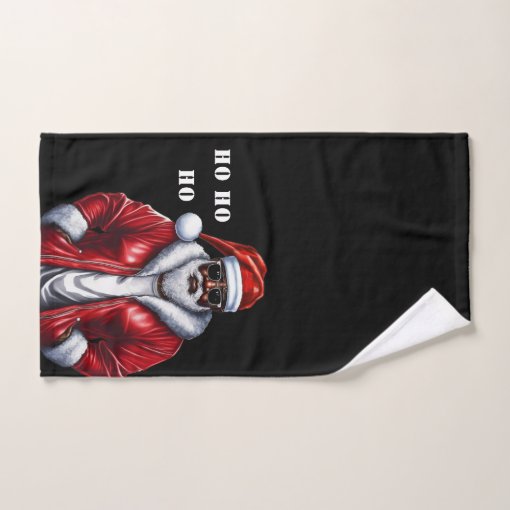 Modern Black Santa African American Christmas Bath Towel Set | Zazzle