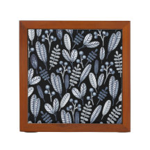 Modern Black Scandinavian Floral Pattern