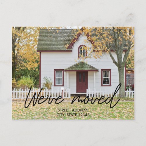 Modern Black Script New House Warming Photo Announcement Postcard