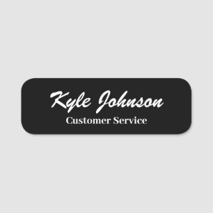 Modern Black Script Professional Personalize  Name Tag