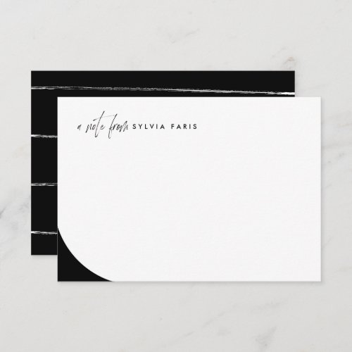 Modern black script trendy stylish personalized note card