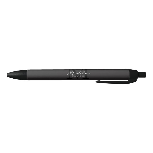 Modern Black Script Typography Initial Monogram Pen (Bottom)