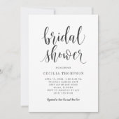 Modern Black Script Wedding Bridal Shower Invitation (Front)
