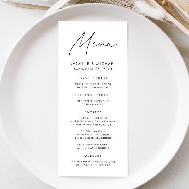 Modern Black Script Wedding Menu (Creator Uploaded)