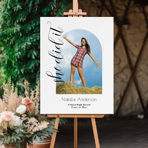 Modern Black She Did It Arch Photo Welcome Foam Board