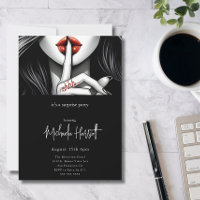 Modern Black Shhh Surprise Birthday Party