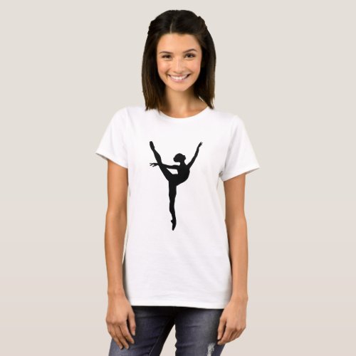 Modern Black silhouette ballet dancer feeling girl T_Shirt