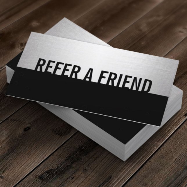 Modern Black & Silver Beauty Salon Referral (Creator Uploaded)