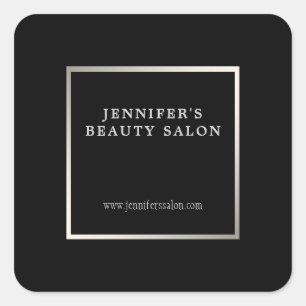Modern black silver promotional professional square sticker