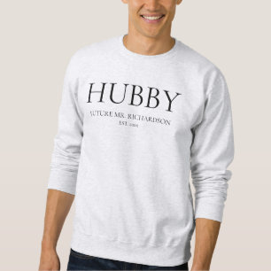 Modern Black Simple Wedding Groom Future Mr Hubby Sweatshirt