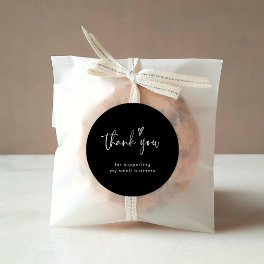 Modern Black Small Business Thank You Sticker