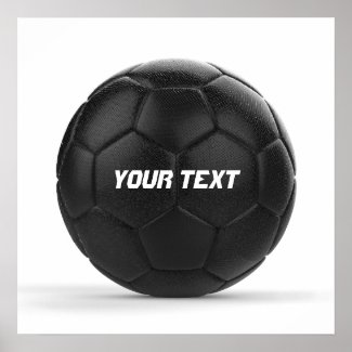 Modern Black Soccer Ball Personalized