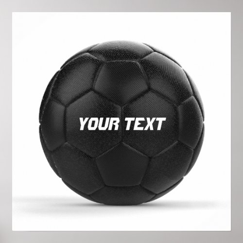 Modern Black Soccer Ball Personalized Poster