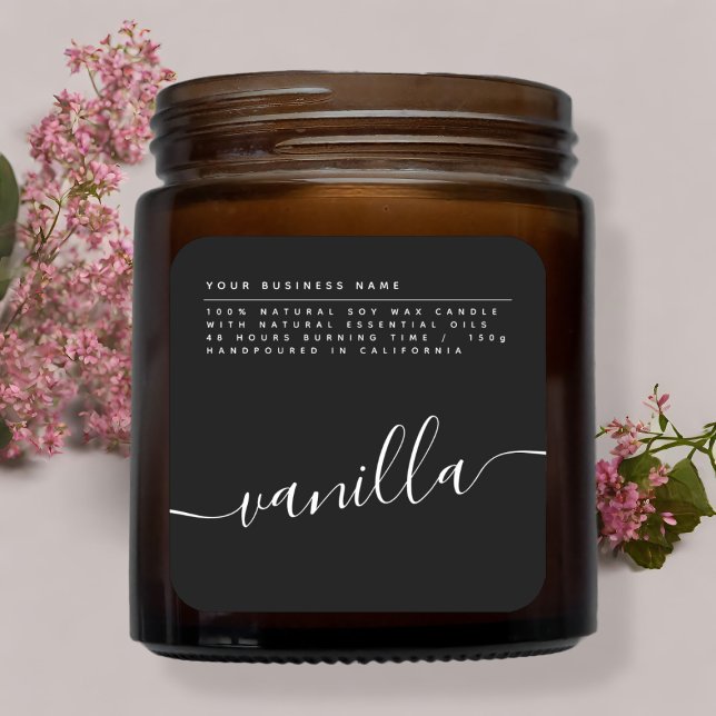 Modern black soy candle label (Creator Uploaded)