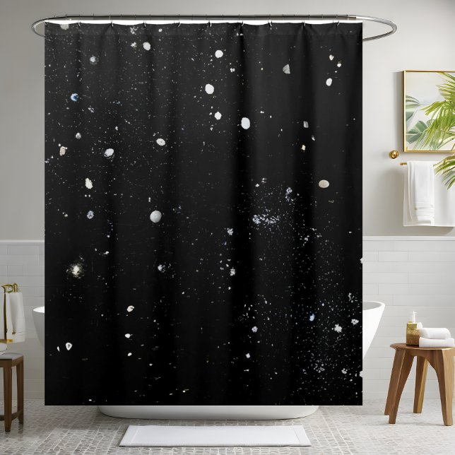Modern Black Sparkle Sequin Shower Curtain (Creator Uploaded)