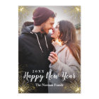 Modern Black Sparkler Happy New Year Photo