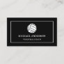 Modern Black Sports Professional Volleyball Coach Business Card