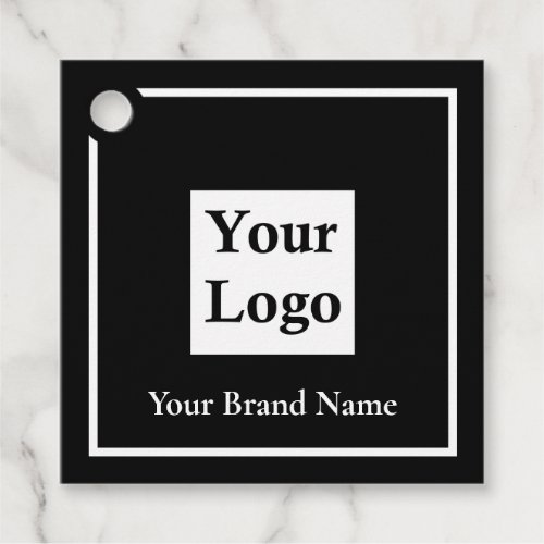 Modern Black Square Custom Logo Apparel Price Tag